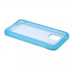 Wholesale Samsung Galaxy S5 SM-G900 Gummy Hybrid Case (Blue Clear)